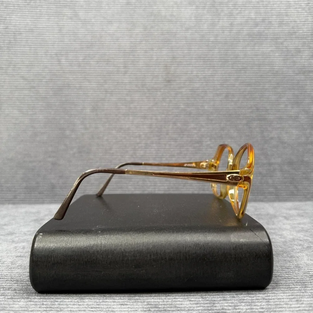Christian Dior Vintage Oversized Amber Glasses Frames 2256 Optyl Germany CD Logo